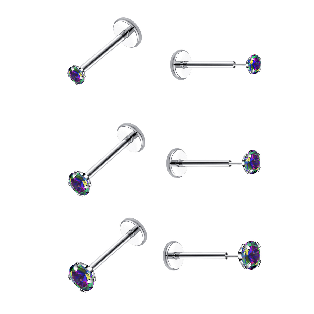Body Jewelry Threadless - 20G Flat Back Threadless Earring Hypoallergenic