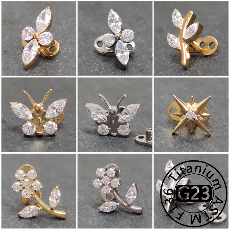 Body Jewelry Dermal - G23 Titanium Zircon Micro Dermal Anchor