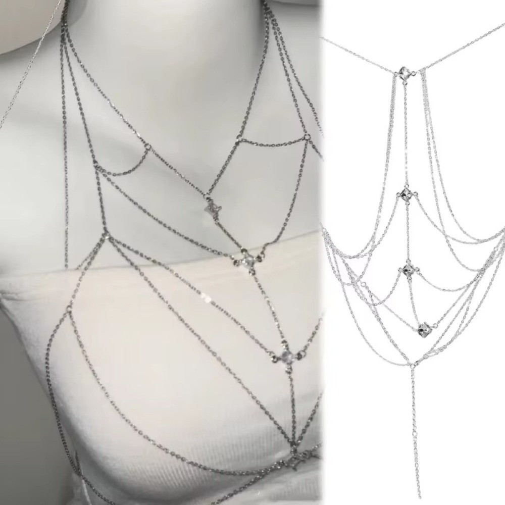 Body Jewelry Unique - Glitter Rhinestone Bust Chain Multilayer Luxury
