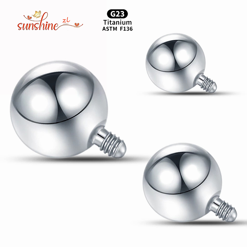 Body Jewelry Dermal - 1PCS Internally Threaded Ball Titanium Replacement