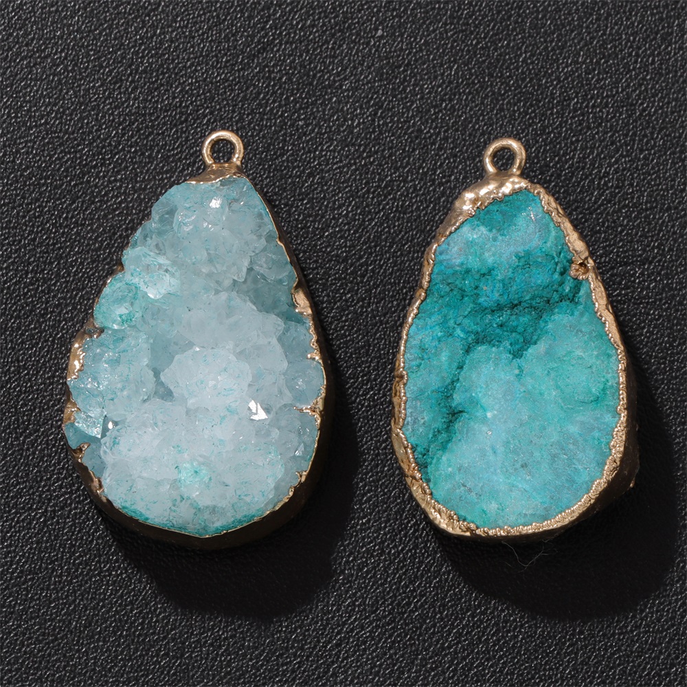 Body Jewelry Unique - 1PC Natural Agate Geode Pendant 25x38mm