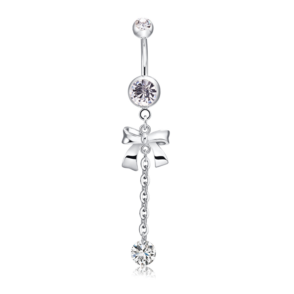 Body Jewelry Internally Threaded - 925 Silver Sterling Belly Button Clear
