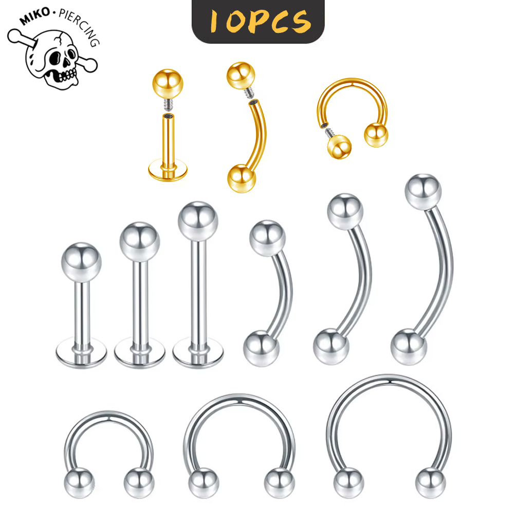 Body Jewelry Internally Threaded - 10 Pcs ASTM F136 Titanium Internal