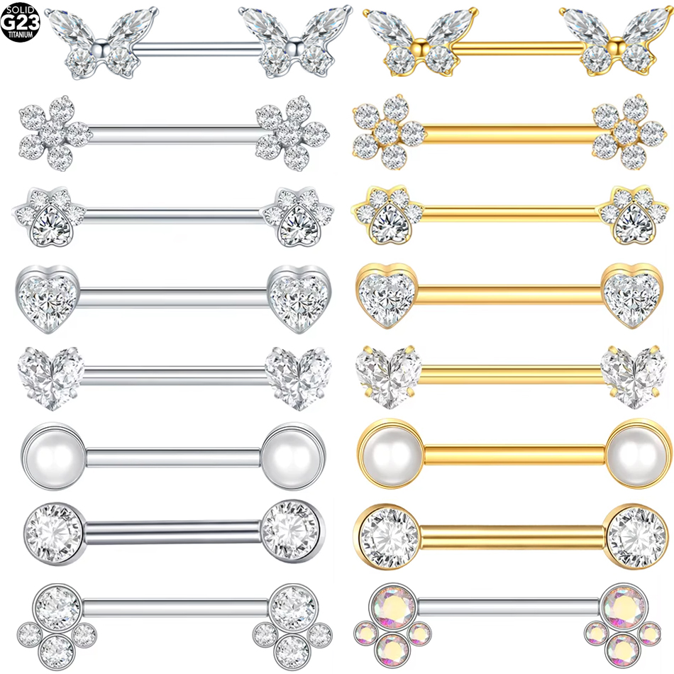 Body Jewelry Internally Threaded - 1Pc G23 Titanium Nipple Ring Straight