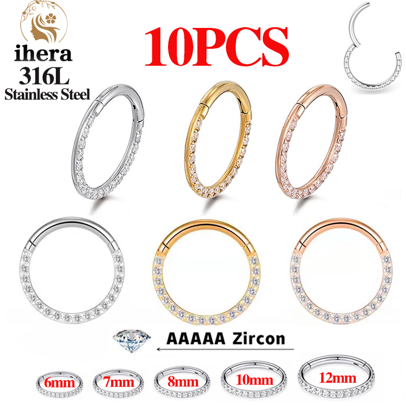 Body Jewelry Ear Piercing - 1/10PCS Stainless Steel Nose Rings Septum