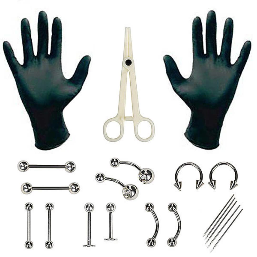 Body Jewelry Ear Piercing - 1 Set Disposable Professional Body Piercing