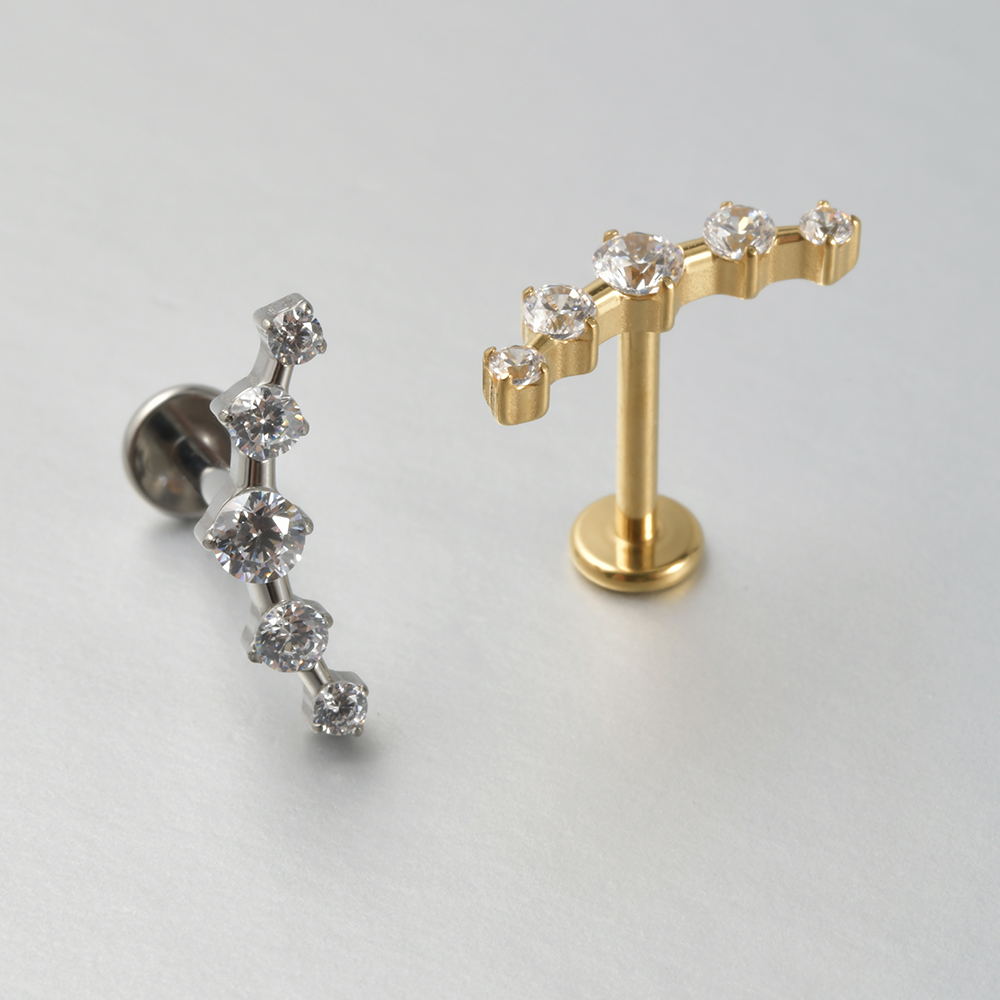 1PC  Titanium Lip Studs Intern - Body Jewelry Internally Threaded recension och pris