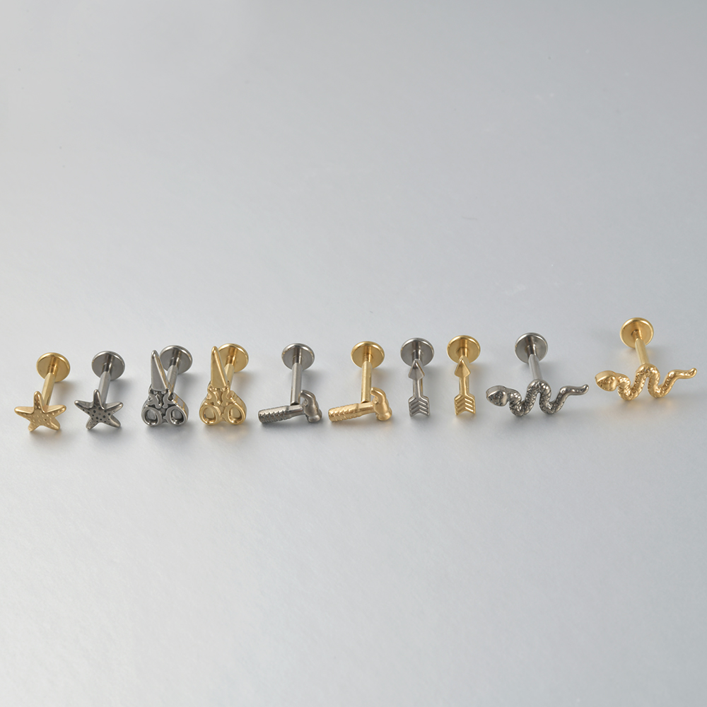 1PC  Titanium Lip Studs Intern - Body Jewelry Internally Threaded recension och pris