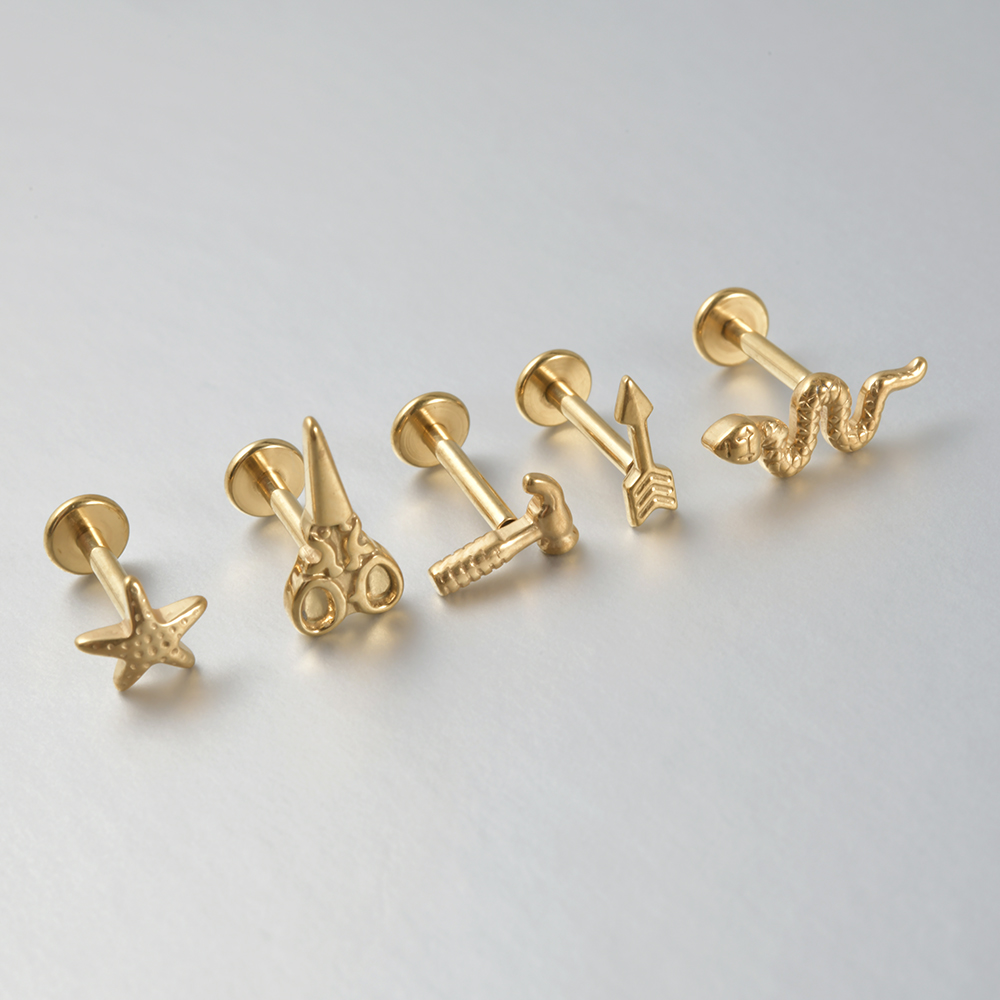 1PC  Titanium Lip Studs Intern - Body Jewelry Internally Threaded recension och pris