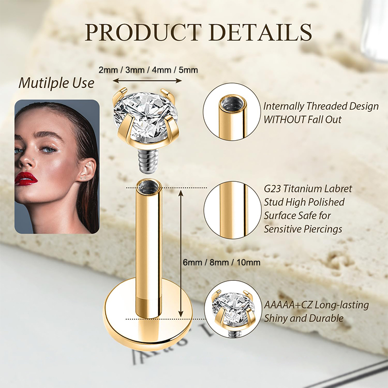 16G Titanium Internally Thread - Body Jewelry Internally Threaded recension och pris