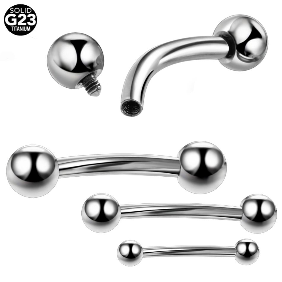 1PC 100% Titanium Eyebrow Pier - Eyebrow Curved Barbell recension och pris