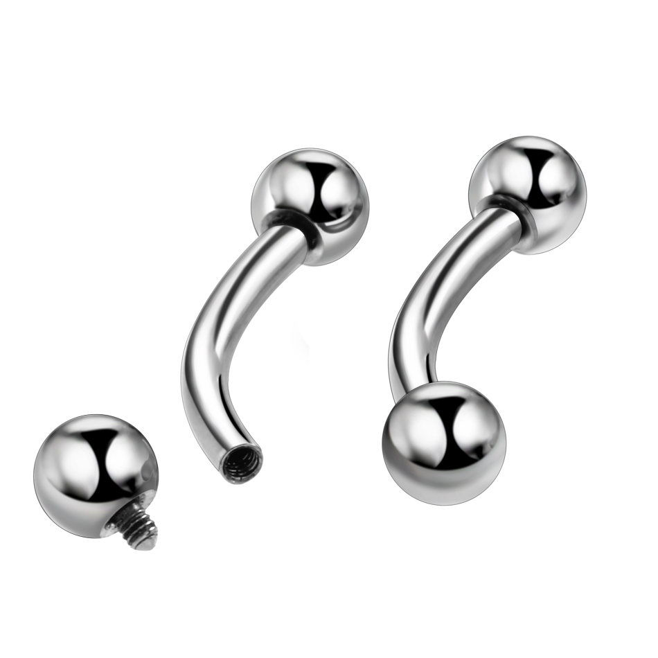 1PC 100% Titanium Eyebrow Pier - Eyebrow Curved Barbell recension och pris