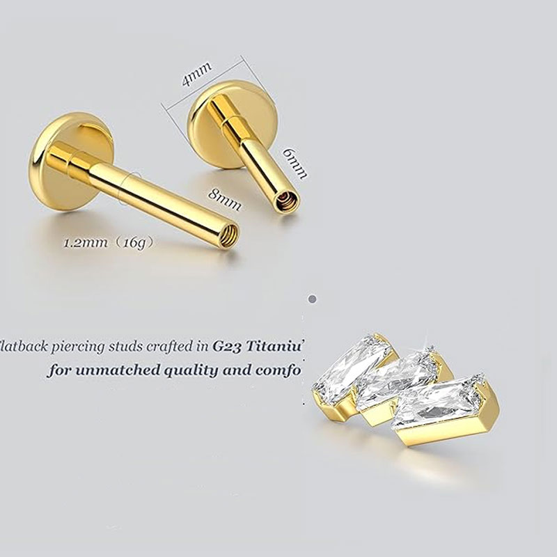 2pcs F136 G23 Titanium Cartila - Body Jewelry Threadless recension och pris
