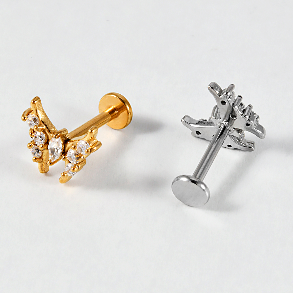 1PC Stainless Steel Lip Studs  - Body Jewelry Internally Threaded recension och pris