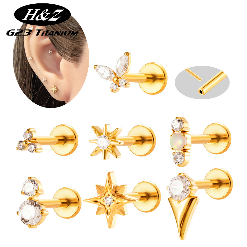 1PC G23 Titanium 16G Threadles - Body Jewelry Threadless recension och pris