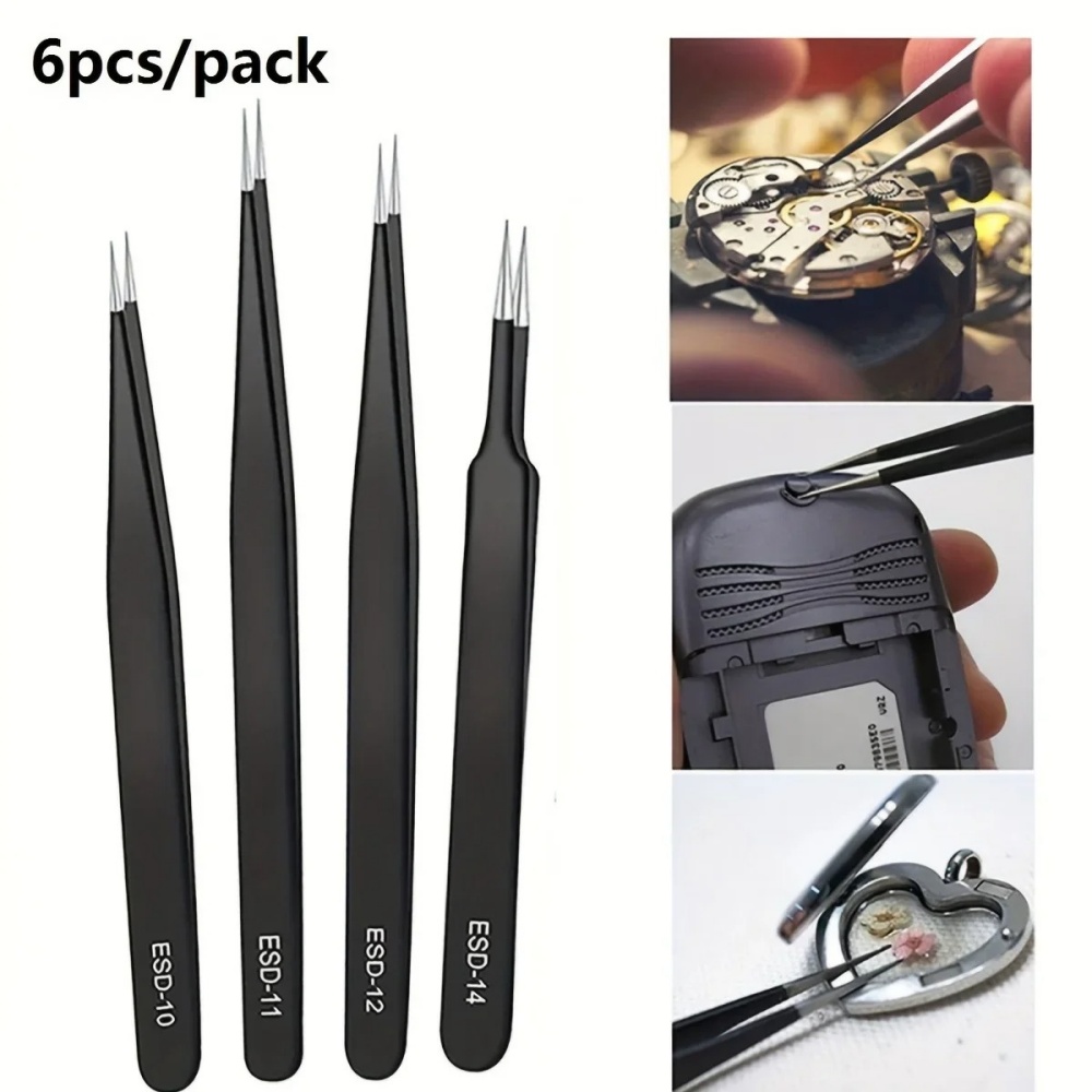 6pcs Stainless Steel Anti-stat - Body Jewelry Tool recension och pris