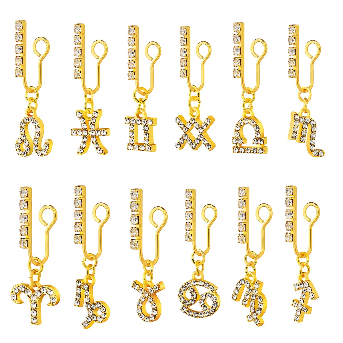 2 Pack Ear Clips Metal Zircon  - Body Jewelry Ear Piercing recension och pris