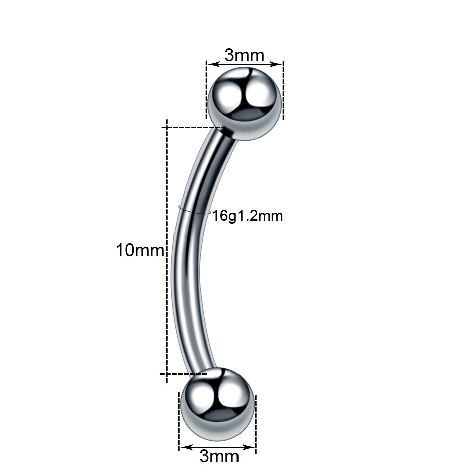 10Pcs/lot Steel Eyebrow Banana - Eyebrow Curved Barbell recension och pris