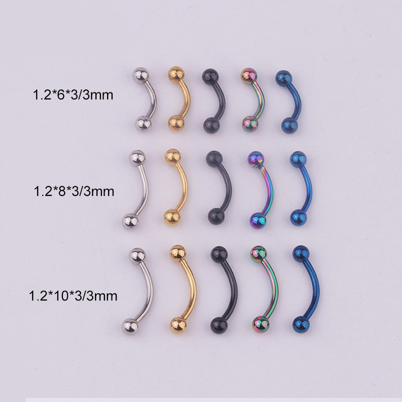 5pcs/lot 16G 316L Stainless St - Eyebrow Curved Barbell recension och pris