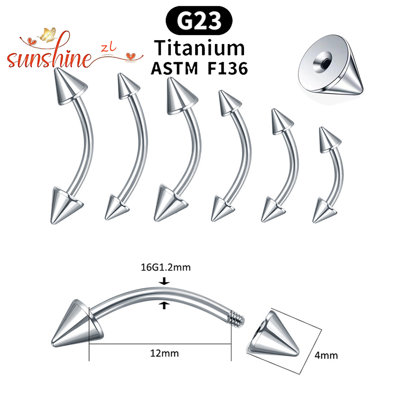 1PC G23 Titanium Spike Curved  - Eyebrow Curved Barbell recension och pris