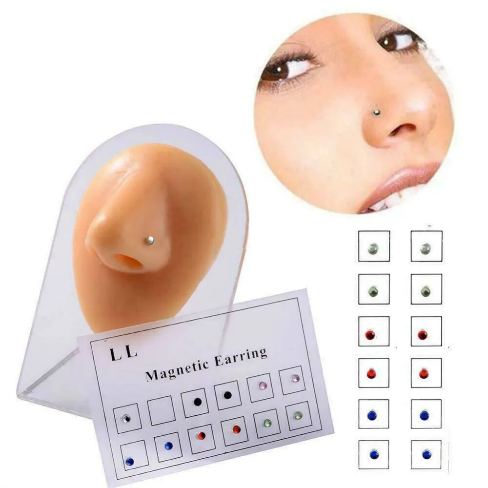 12PCS/Card Fake Cheater Non Pi - Body Jewelry Ear Piercing recension och pris