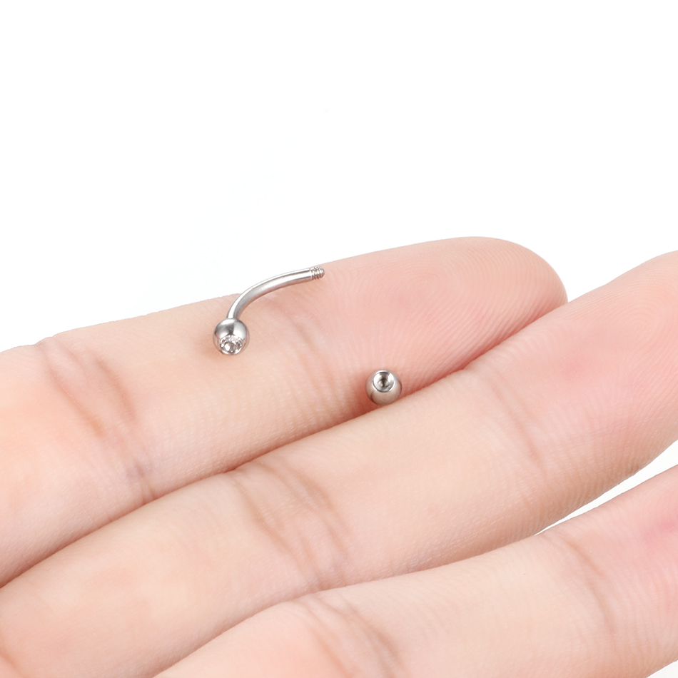 1PC Steel CZ Eyebrow Banana Pi - Eyebrow Curved Barbell recension och pris