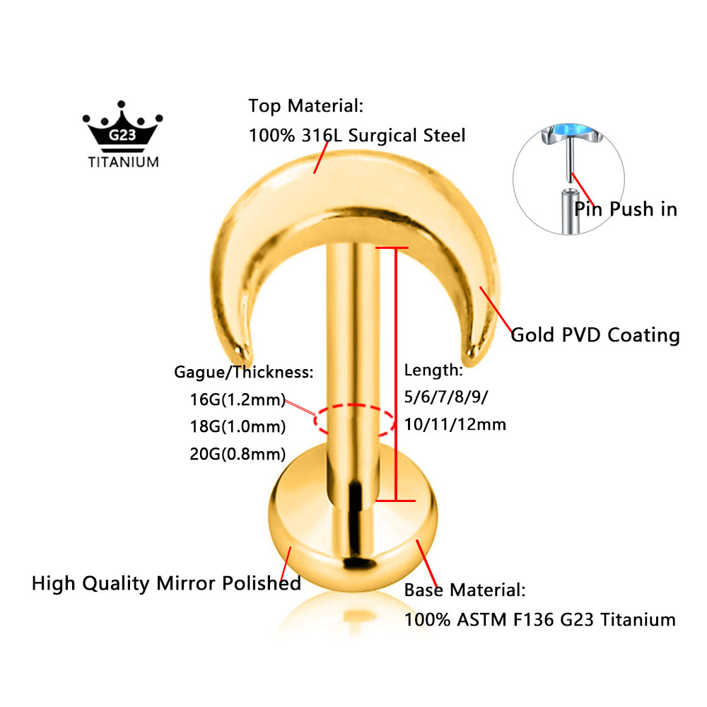 ASTM F136 G23 Titanium Shiny C - Body Jewelry Threadless recension och pris