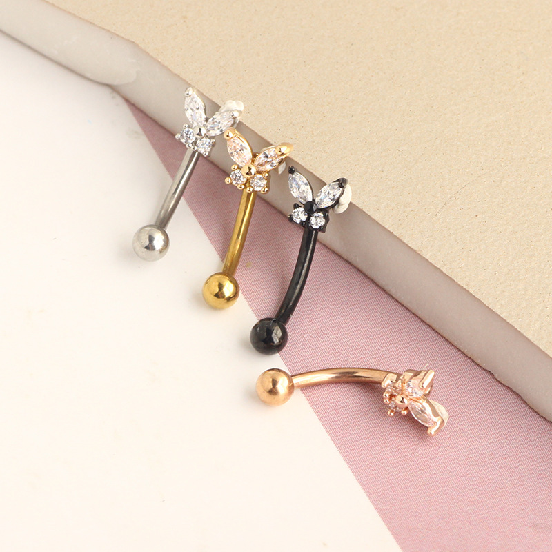 Gold Rook Piercing Jewelry 14K - Eyebrow Curved Barbell recension och pris