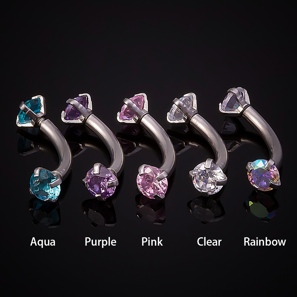1pc Steel Cubic Zirconia Eyebr - Eyebrow Curved Barbell recension och pris