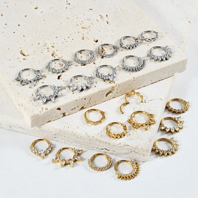 31BB Stylish Crystal Septum Ri - Body Jewelry Ear Piercing recension och pris