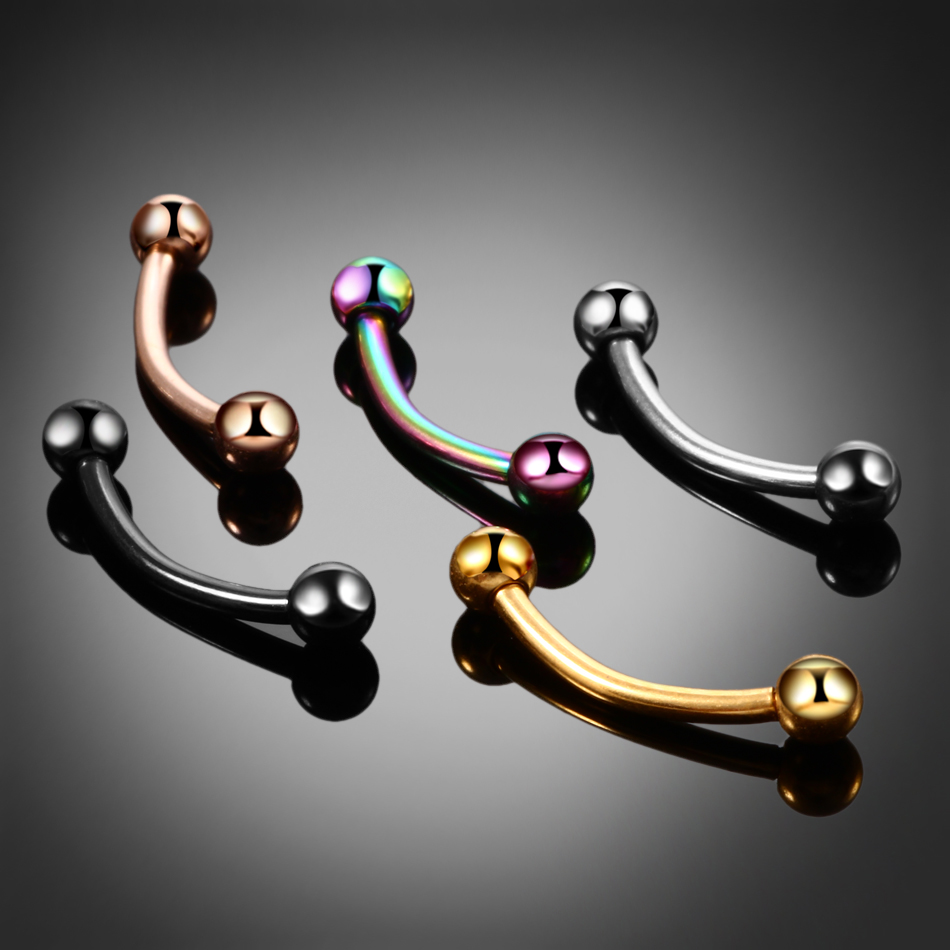 1pc Titanium Ball Eyebrow Pier - Eyebrow Curved Barbell recension och pris