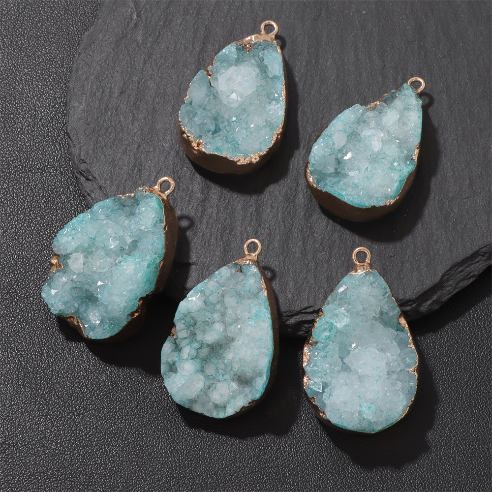 1PC Natural Agate Geode Pendan - Body Jewelry Unique recension och pris