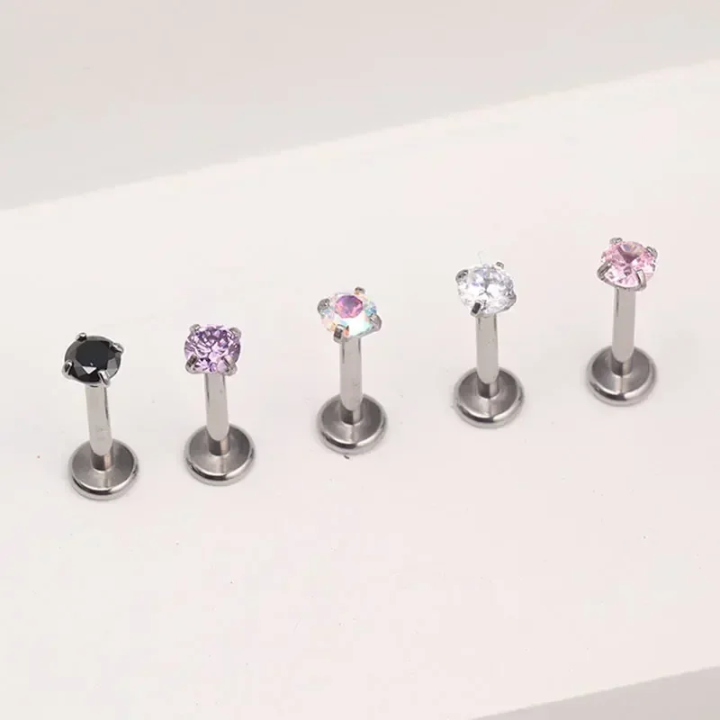 1Pcs G23 Titanium Piercing CZ  - Body Jewelry Internally Threaded recension och pris