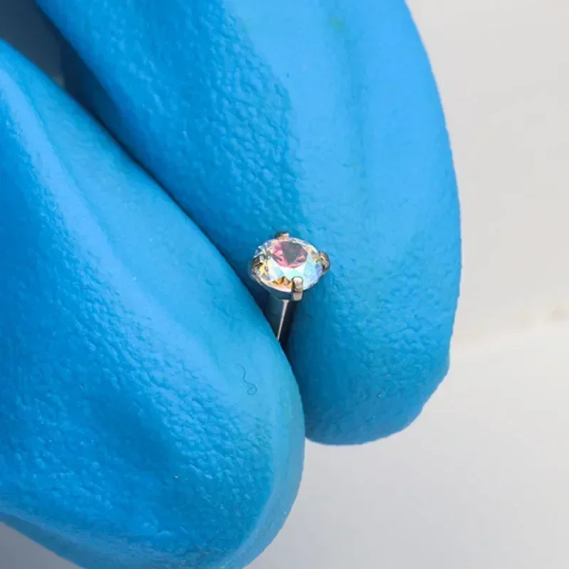 1Pcs G23 Titanium Piercing CZ  - Body Jewelry Internally Threaded recension och pris