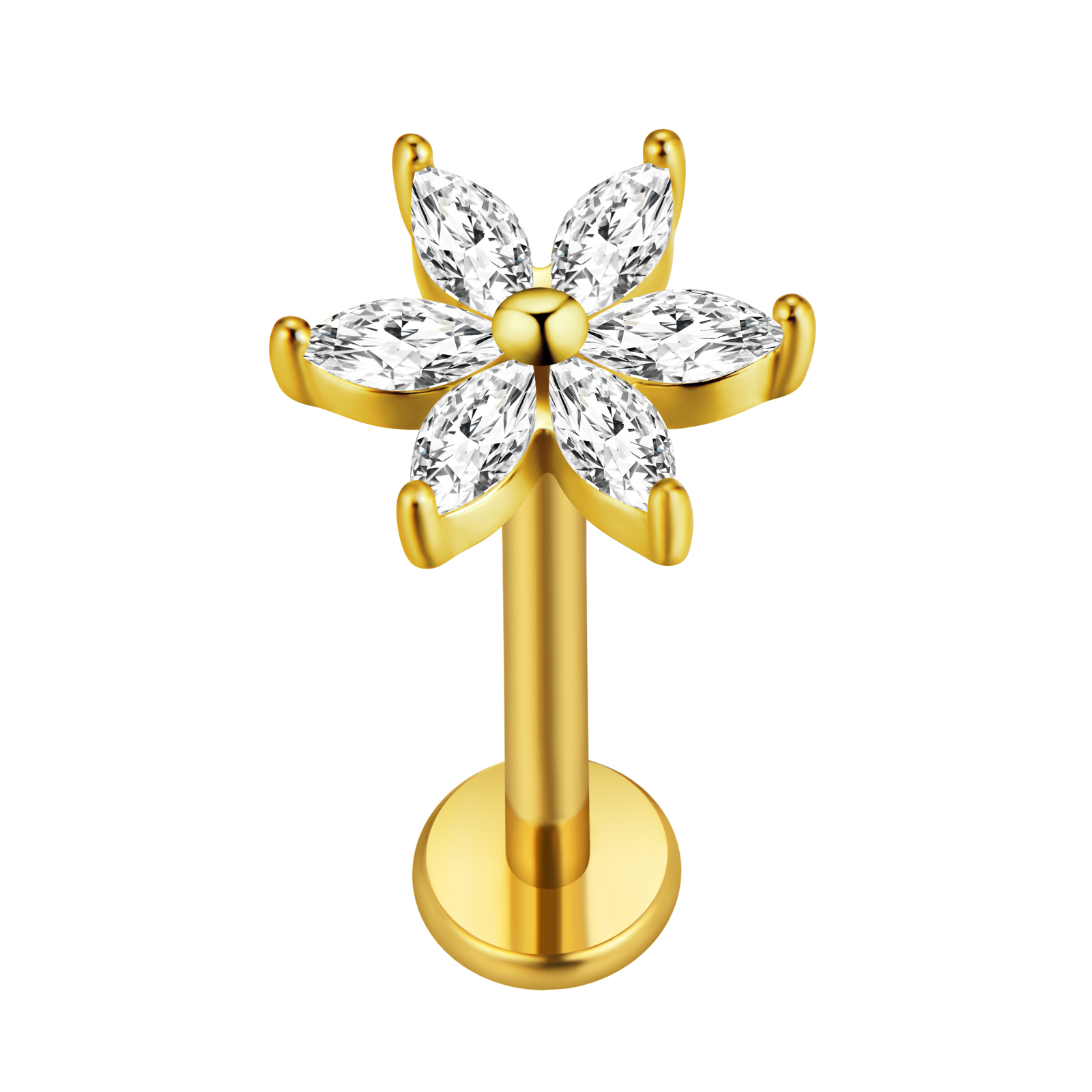 Maple Leaf Labret Piercing Sta - Body Jewelry Internally Threaded recension och pris