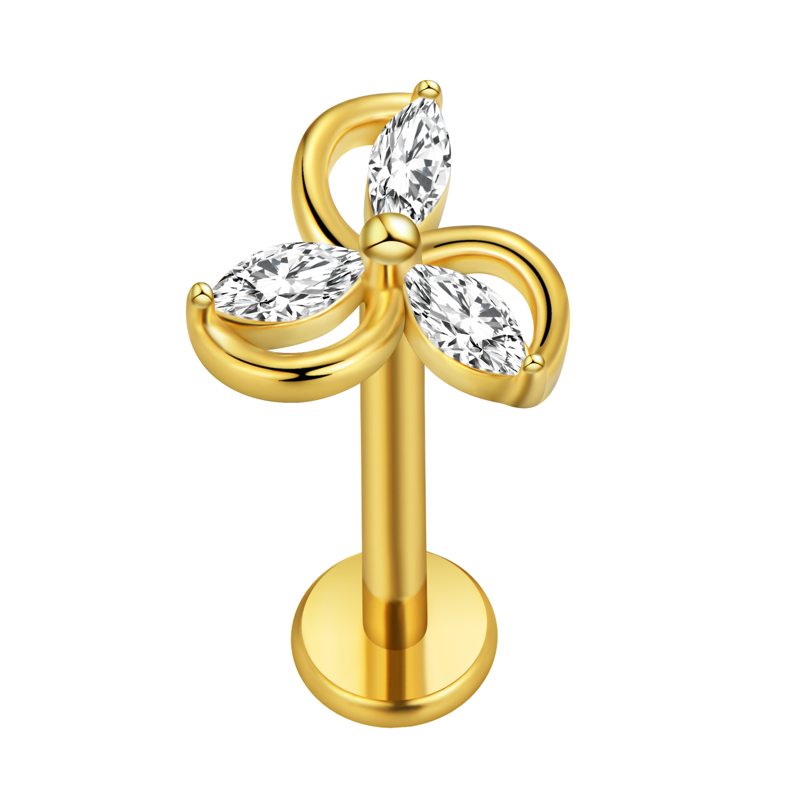 Maple Leaf Labret Piercing Sta - Body Jewelry Internally Threaded recension och pris