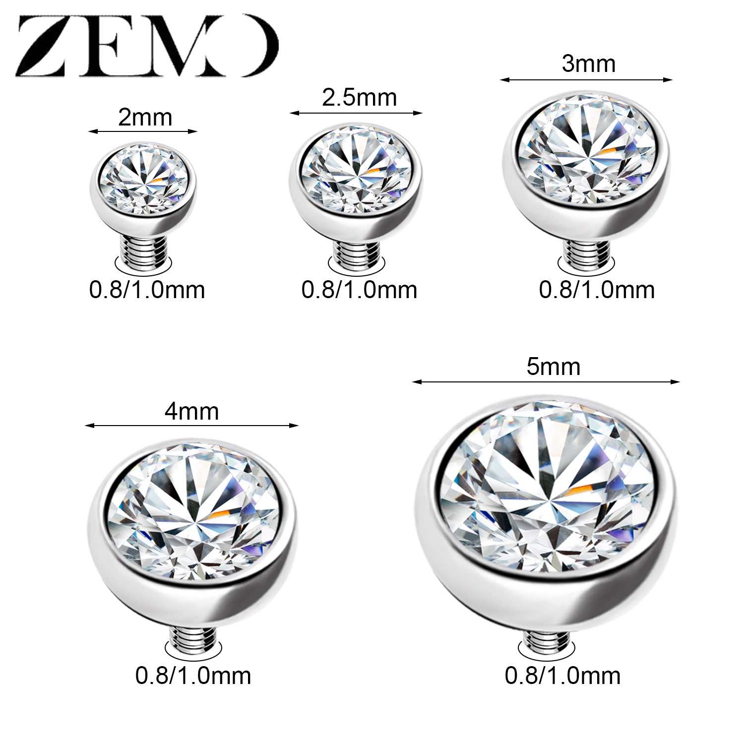 ZEMO 1-2pcs/lot Stainless Stee - Body Jewelry Dermal recension och pris