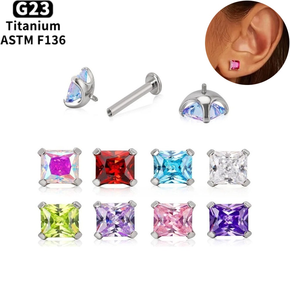 ASTM F136 Titanium Lip Piercin - Body Jewelry Internally Threaded recension och pris