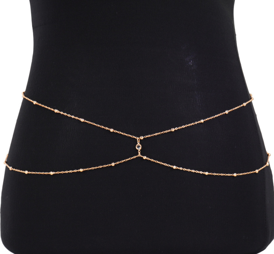 Clear Rhinestone Beaded Belly  - Body Jewelry Chain recension och pris