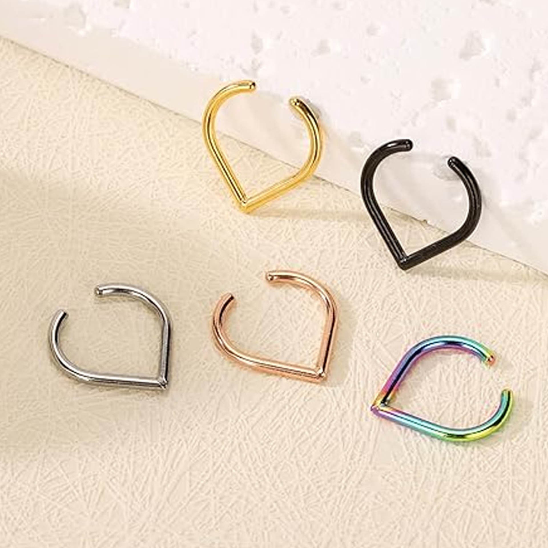 5Pcs Stainless Steel Fake Nose - Body Jewelry Ear Piercing recension och pris