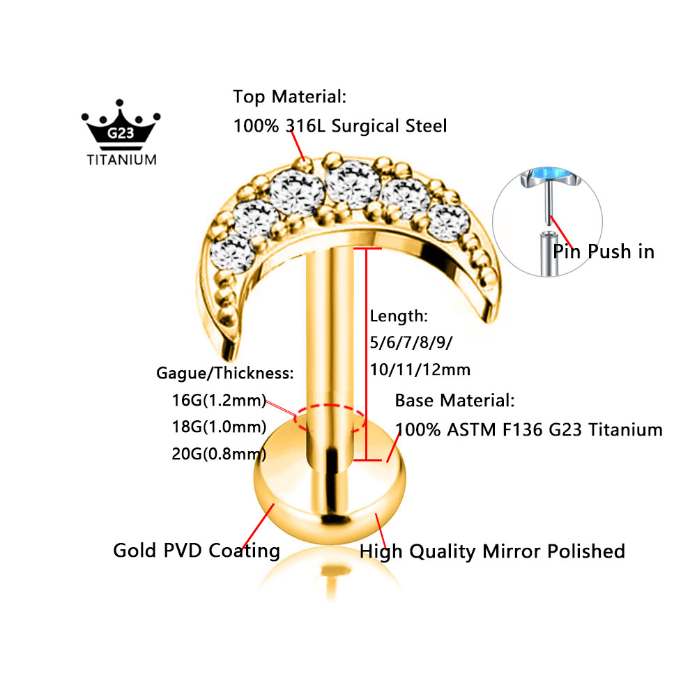 ASTM F136 G23 Titanium Flower  - Body Jewelry Threadless recension och pris