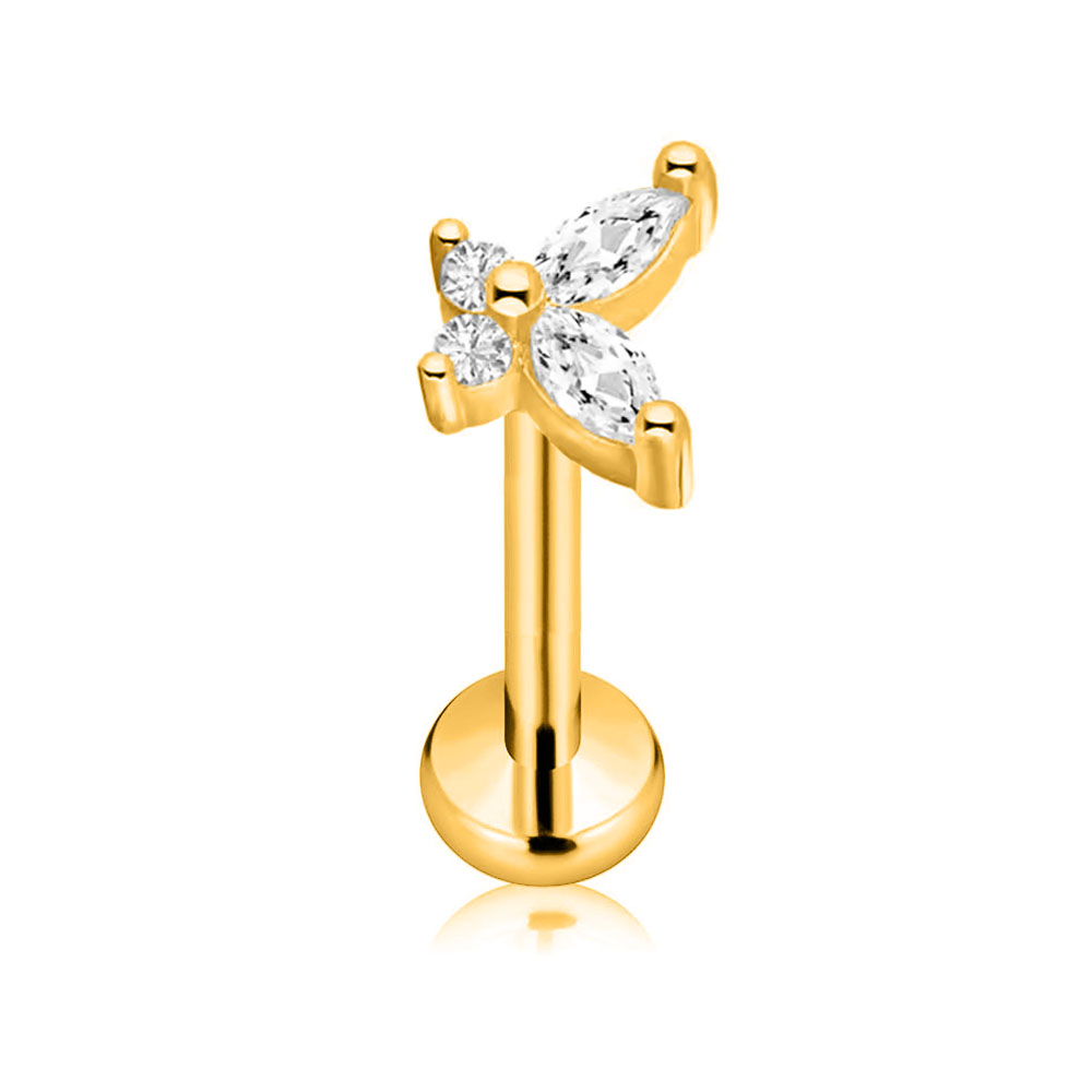 ASTM F136 G23 Titanium Flower  - Body Jewelry Threadless recension och pris