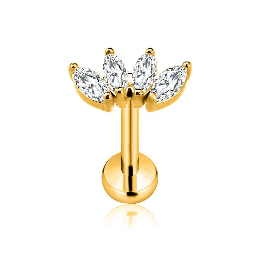 ASTM F136 G23 Titanium Flower  - Body Jewelry Threadless recension och pris
