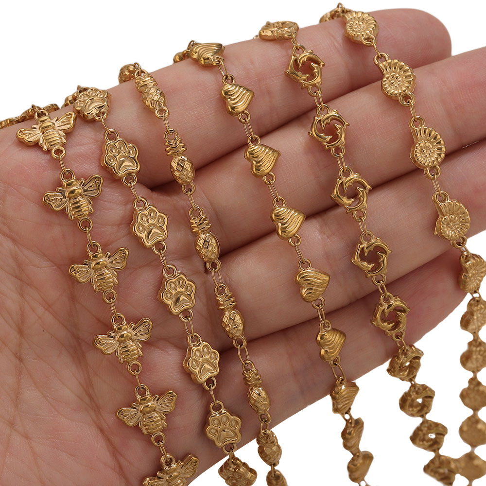 1M PVD Gold Stainless Steel He - Body Jewelry Chain recension och pris