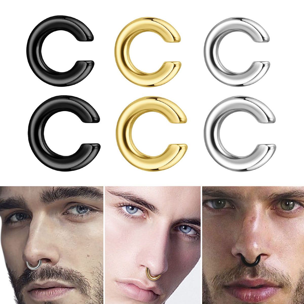 1pc Exaggerated c-Shaped Non-P - Body Jewelry Ear Piercing recension och pris
