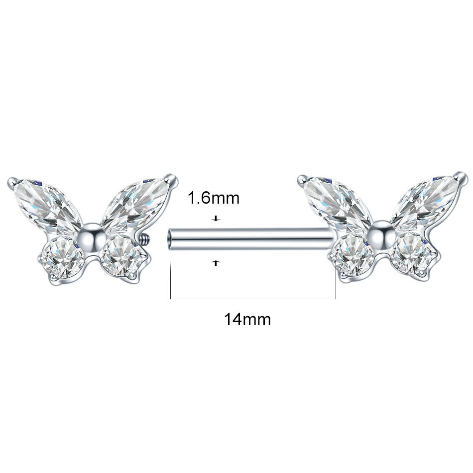 1Pc G23 Titanium Nipple Ring S - Body Jewelry Internally Threaded recension och pris