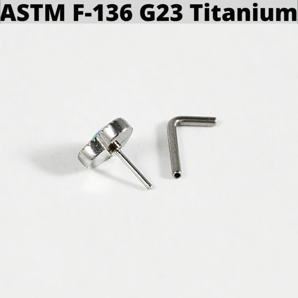 1PC Titanium Opal L Shape Nose - Body Jewelry Threadless recension och pris