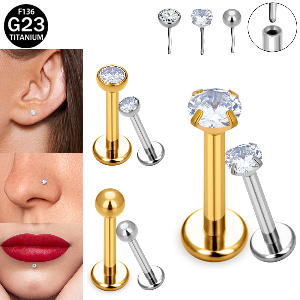 F136 G23 Implant Grade Titaniu - Body Jewelry Threadless recension och pris
