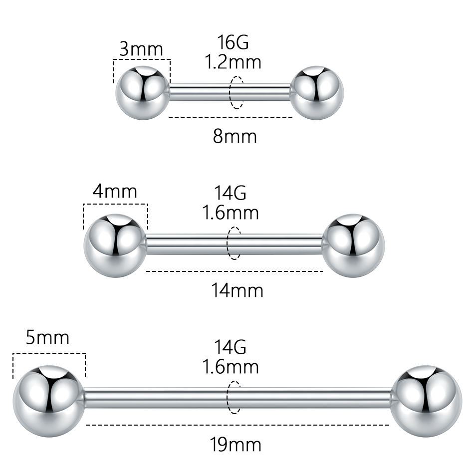 5/10Pcs G23 Titanium Threadles - Body Jewelry Threadless recension och pris