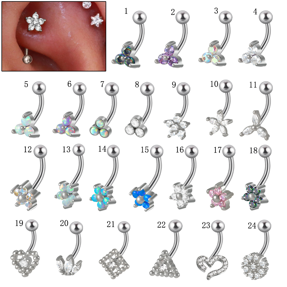1PC G23 TItanium 16G Crystal F - Eyebrow Curved Barbell recension och pris